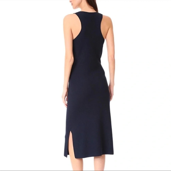 Rag & Bone Michelle Sweater Navy Blue V-Neck Midi Dress Tie Waist B22 - Picture 7 of 14